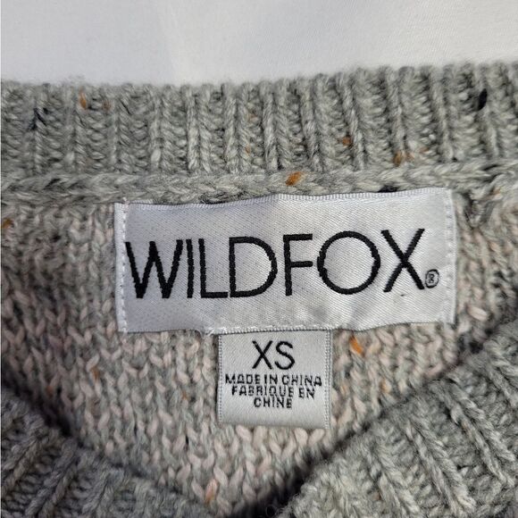 WILDFOX built in a day distressed Venice Canal oversized pink gray sweater XS - Picture 7 of 11